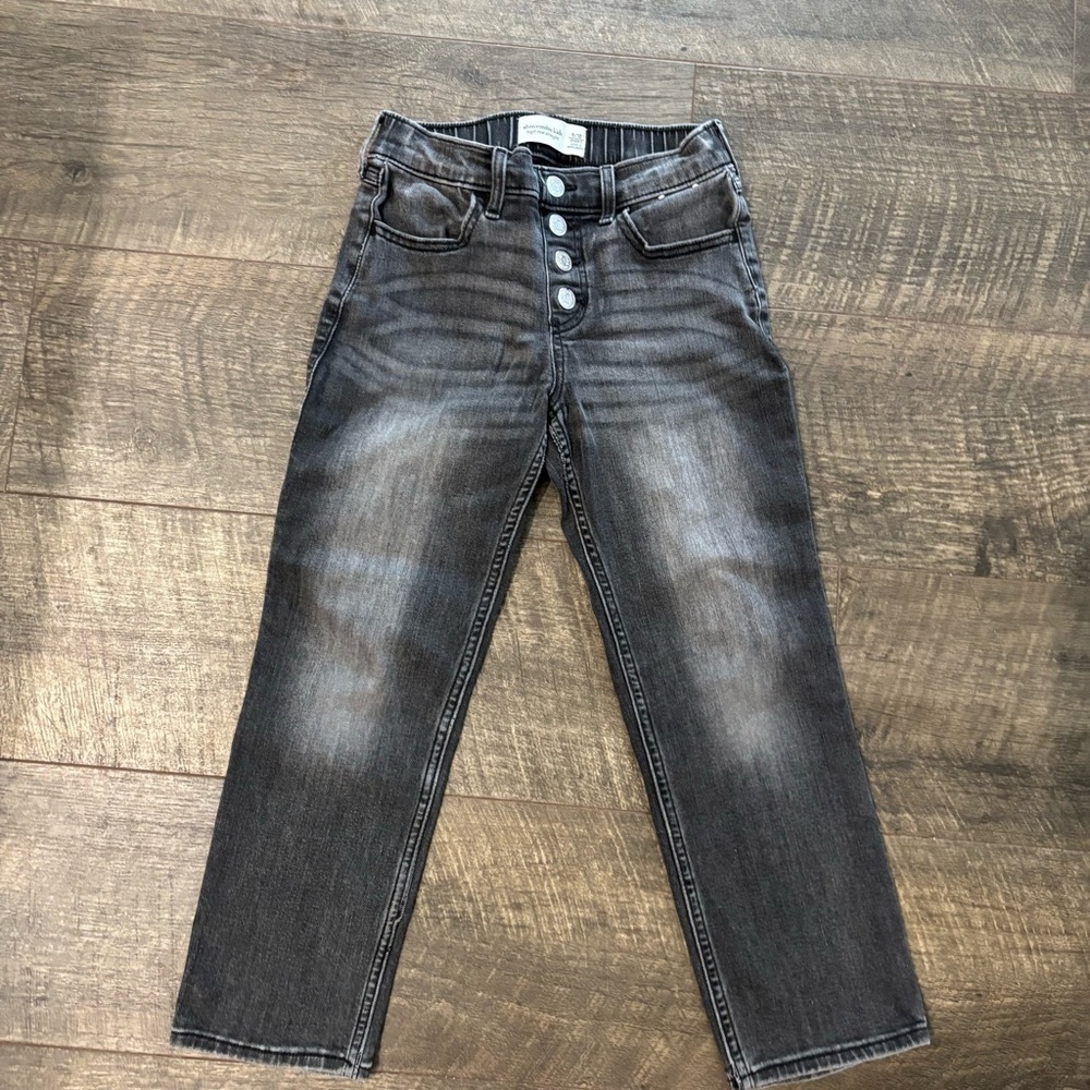 Abercrombie Kids Black Wash Straight Jeans